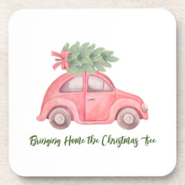 Posavasos Trayendo a casa la montaña de plástico del árbol d