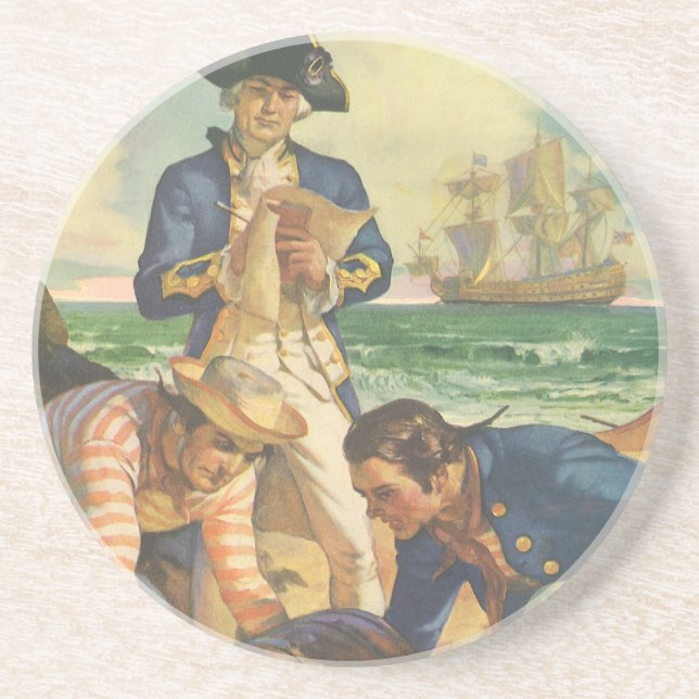 Posavasos Treasure Island, piratas de venta de hadas de vint (Frente)