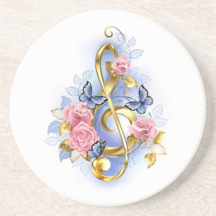 Posavasos Treble arrecife con rosas rosas rosas rosas