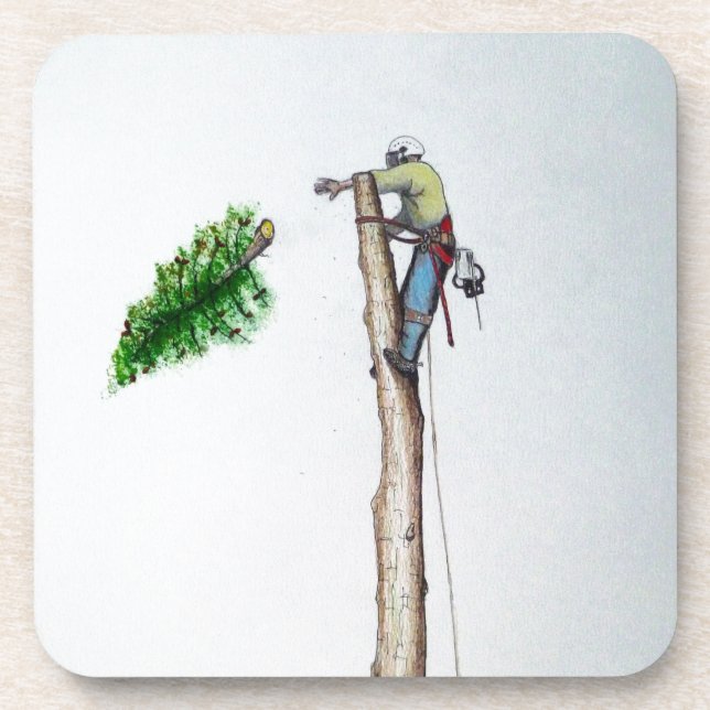 Posavasos Tree Surgeon Arborist at work present (Frente)
