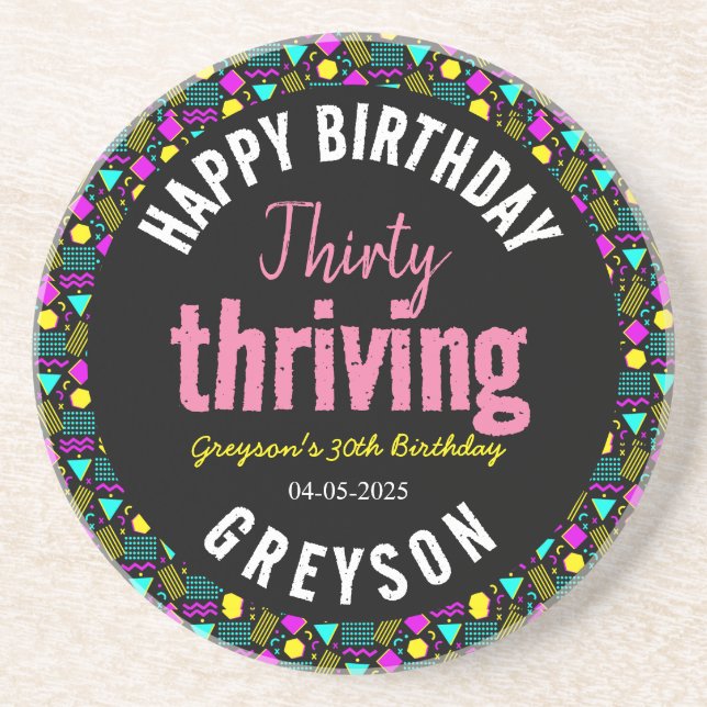 Posavasos Treinta y tres años del negro y el retro 30 (Frente)