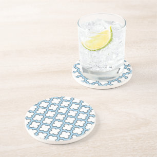 Posavasos Trellis azul blanco y bebé, Entramado, Quatrefoil