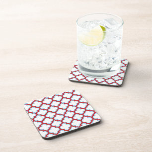 Posavasos Trellis blanca y roja, Entramado, Quatrefoil