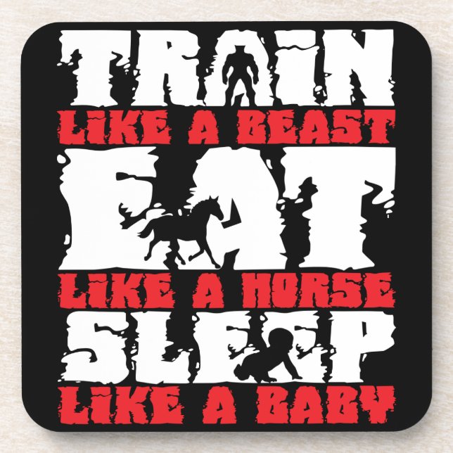 Posavasos Tren como una bestia - Motivación de gimnasio y fi (Frente)