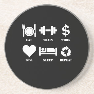 Posavasos Tren de Comer Trabajo Amor Dormir Gimnasio Motivac