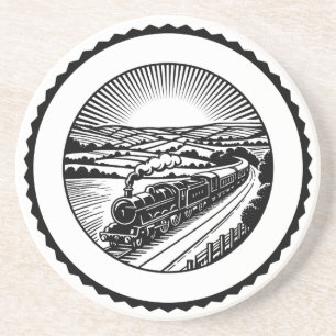 Posavasos Tren de vapor rural