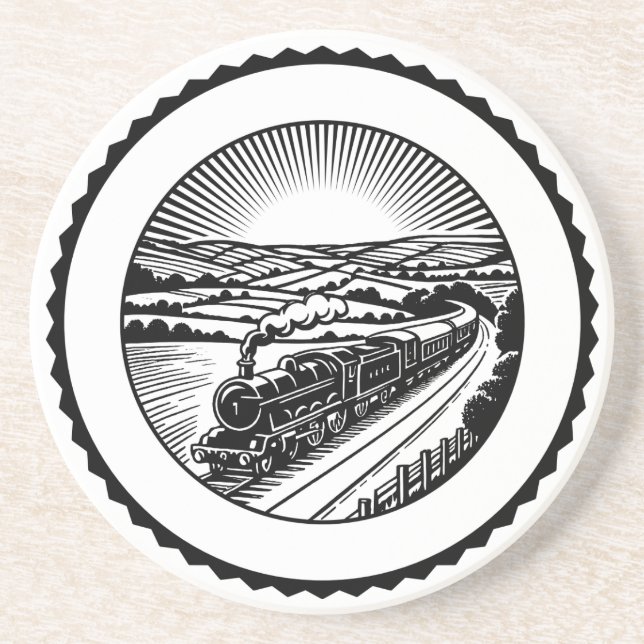 Posavasos Tren de vapor rural (Frente)