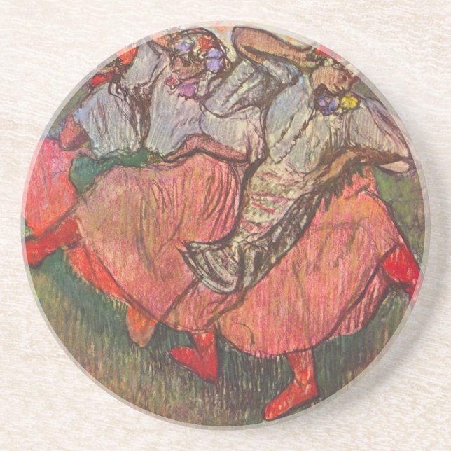 Posavasos Tres bailarinas rusas de Edgar Degas (Frente)