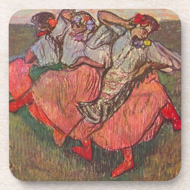 Posavasos Tres bailarinas rusas de Edgar Degas (Frente)