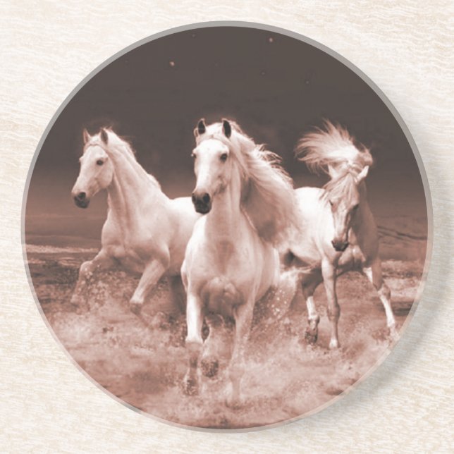 Posavasos Tres caballos blancos (Frente)