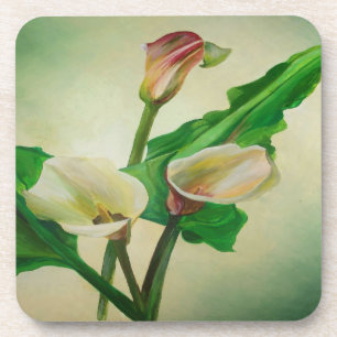 Posavasos Tres Calla Lilies Asombroso Acrílico Botánico