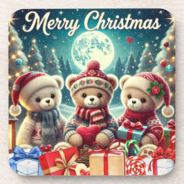 Posavasos Tres Cuidados Teddy Bears Feliz Navidad