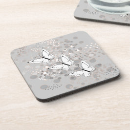 Posavasos Tres mariposas blancas
