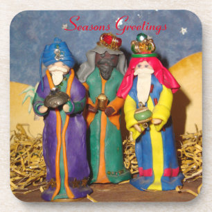 Posavasos Tres reyes con regalos para los navidades del bebé
