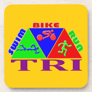 Posavasos Tri figuras diseño del Triathlon