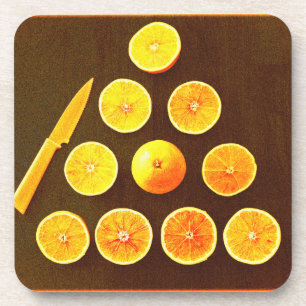 Posavasos "Triángulo de medio Naranja". Foto escueta. ¡Hazte