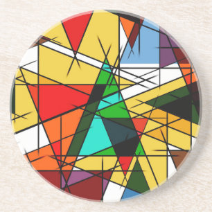 Posavasos Triángulo moderno geométrico colorido