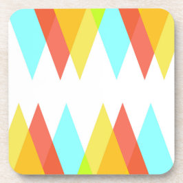 Posavasos Triángulos amarillos, rojos y azules cadetes