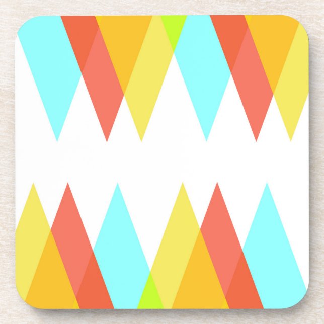 Posavasos Triángulos amarillos, rojos y azules cadetes (Frente)