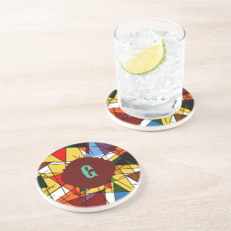 Posavasos Triángulos de mosaico rodean la montaña rusa de pi