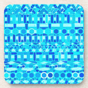 Posavasos Tribal Batik - azul turquesa, agua y cobalto