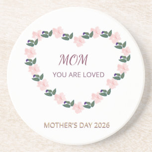 Posavasos Tributo de Corazón de Peonía para Mamá