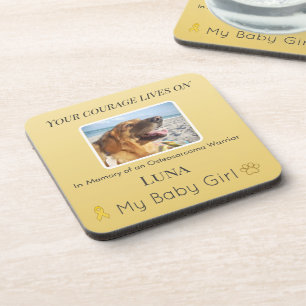 Posavasos Tributo de recuerdo de osteosarcoma dorado para ma
