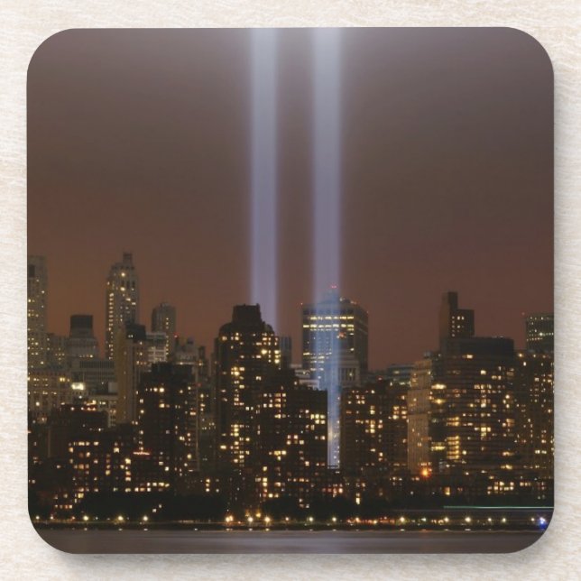 Posavasos Tributo del World Trade Center en luz en Nueva (Frente)