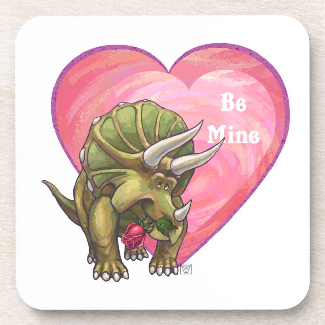 Posavasos Triceratops Red Rose Heart (Frente)