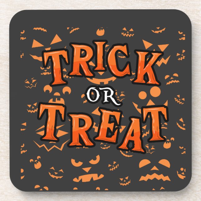 Posavasos Trick o Trek Halloween Duro Plastic Coasters (Frente)