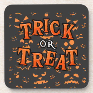 Posavasos Trick or Treat Halloween Coasters de Plástico Duro
