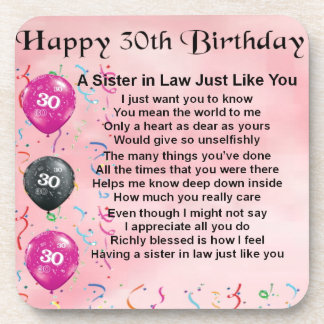 Posavasos trigésimo cumpleaños - poema de la cuñada