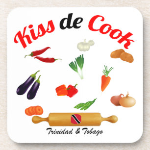 Posavasos Trinidad and Tobago besan la comida del cocinero