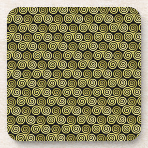 Posavasos Triple espiral triskele celta caqui beige