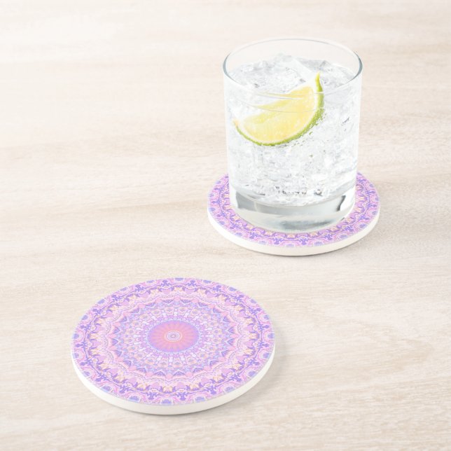 Posavasos Trippy Colorful Intricate Boho Mandala (Lado)