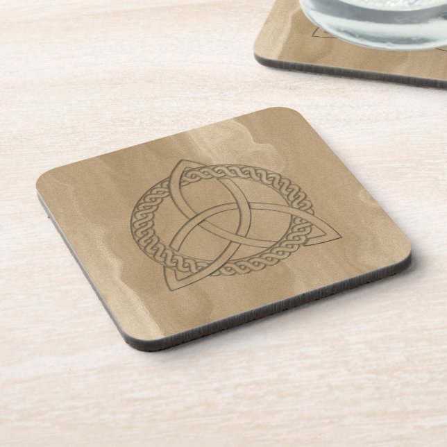 Posavasos Triquetra Celta Trinity Knot Cork Coaster (Lado Izquierdo)