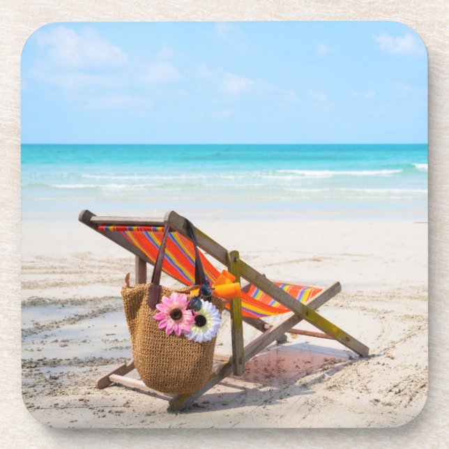 Posavasos Tropical Beaches | Beach Chair on Sand (Frente)