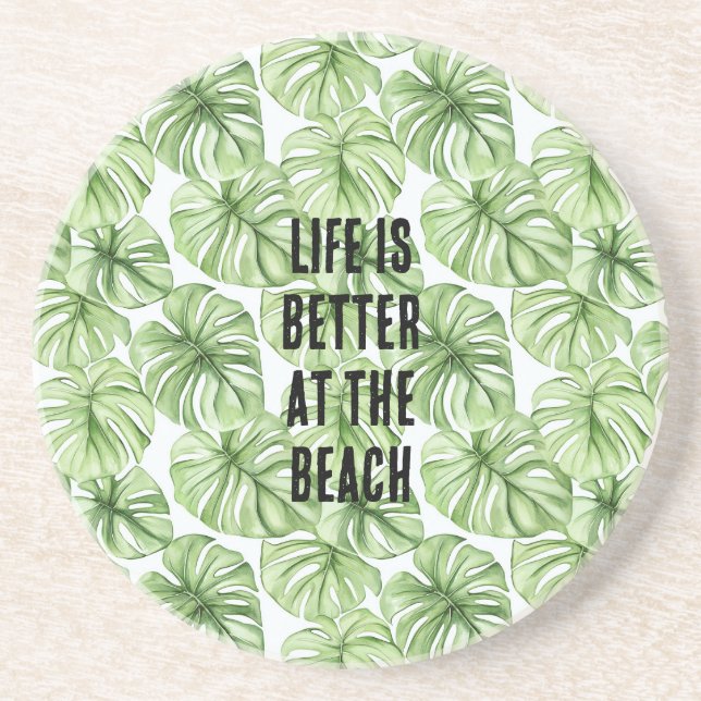 Posavasos Tropical Green Palm Tree Leaves (Frente)