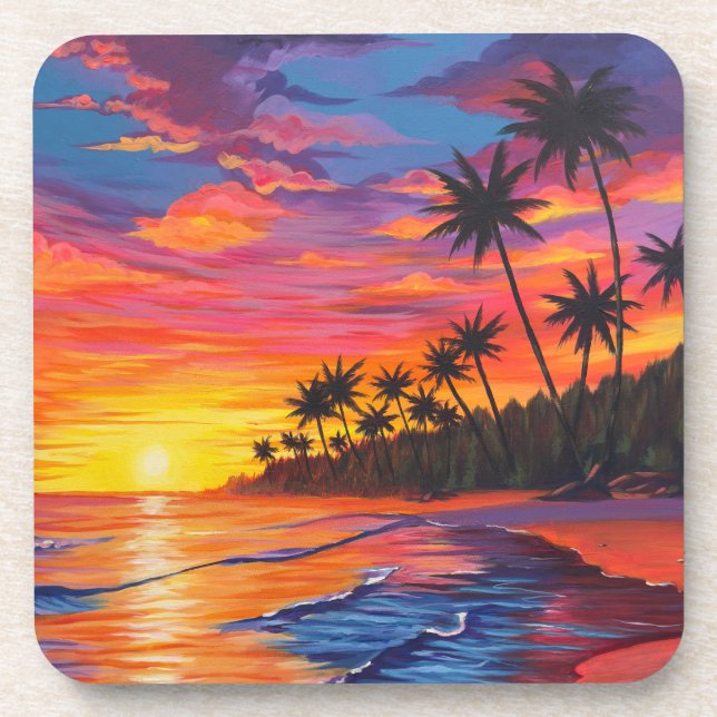 Posavasos Tropical Sunset Beverage Coaster (Frente)