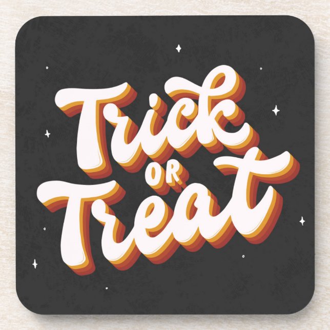 Posavasos Truco o tratamiento retro (Frente)