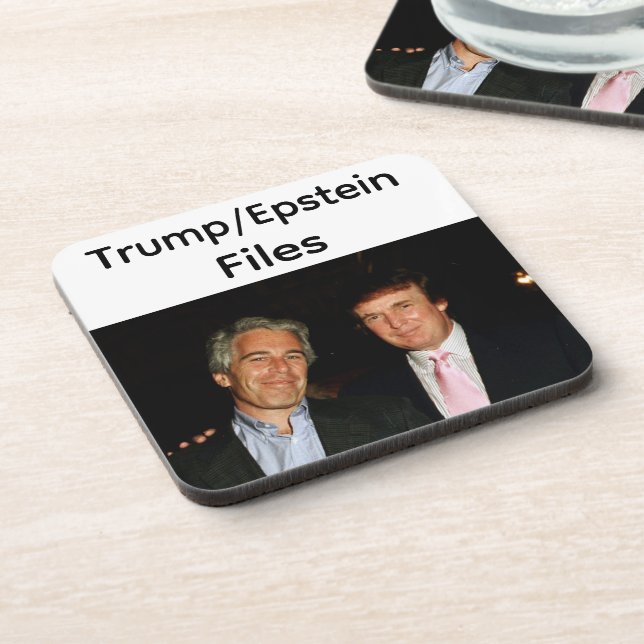 Posavasos Trump/Epstein Files Beverage Coaster (Lado Izquierdo)