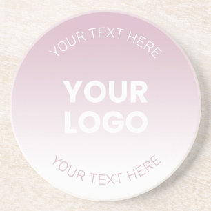 Posavasos Tu Logo   Moderno Ombre Rosa Polvo y Blanco