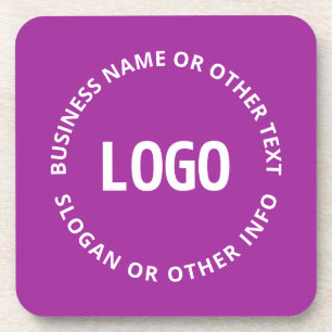 Posavasos Tu logotipo y texto personalizable Violeta Púrpu