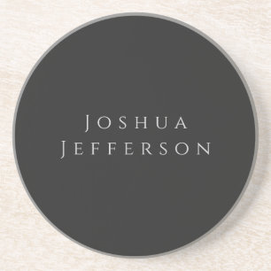 Posavasos Tu Nombre Profesional Creativo Plano Negro Gris