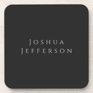 Posavasos Tu Nombre Profesional Creativo Plano Negro Gris