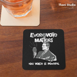 Posavasos Tu voto importa Elección Política Blanco Impreso