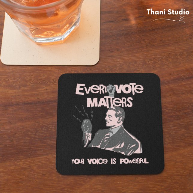 Posavasos Tu voto importa las elecciones, el rosado político (Subido por el creador)