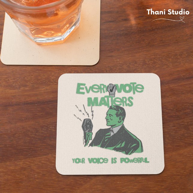 Posavasos Tu voto importa las elecciones Verde político impr (Subido por el creador)