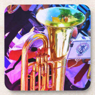 Posavasos Tuba Brillante Perspectiva Inclinada Banda de Bron