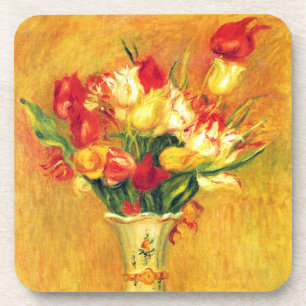 Posavasos Tulipanes de Pierre Renoir, Arte Impresionista Vin